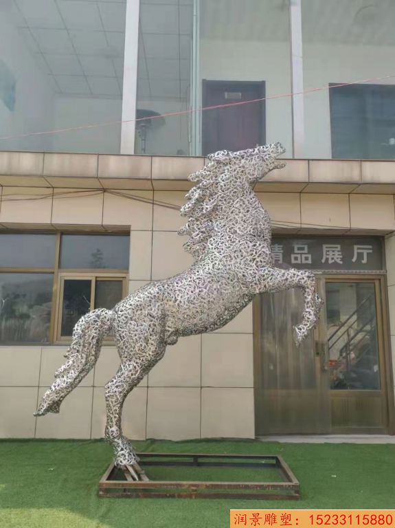 不锈钢花片镂空马雕塑 可以亮光的马雕塑8
