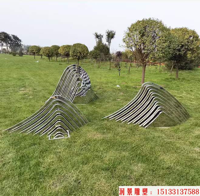 不锈钢假山雕塑 草坪装饰假山景观雕塑2
